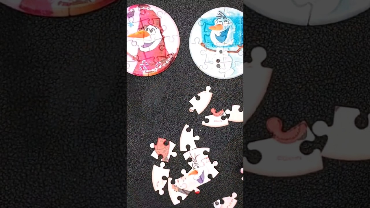 Part 1: Disney Frozen Olaf Round Shape Jigsaw Puzzle! #shorts #disney #frozen #olaf #puzzle #jigsaw