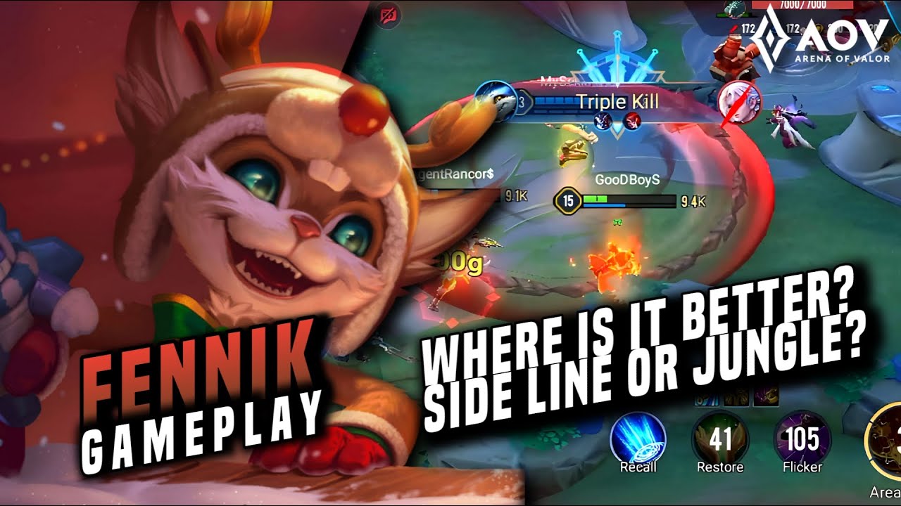 IN SIDE LINE! &ndash; FENNIK ABYSSAL LANE GAMEPLAY | AoV | 傳說對決 | RoV | Li&ecirc;n Qu&acirc;n Mobile #GueSihAOV