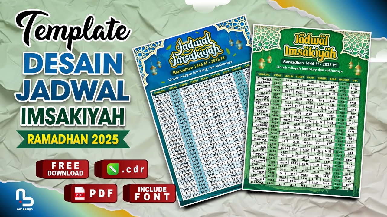 (FREE CDR) Proses Desain Template Jadwal Imsakiyah Ramadhan 1446 H - 2025 M - #nurdesigns