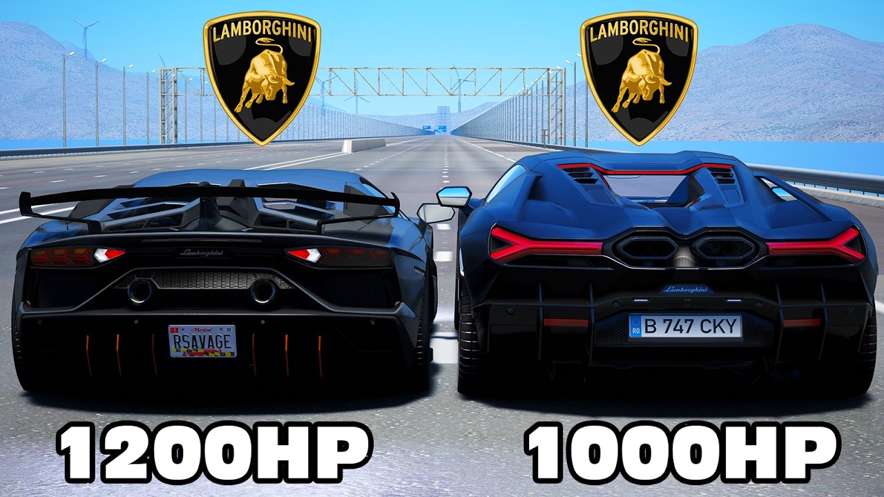 1200HP Lamborghini Revuelto vs Lamborghini Aventador SVJ DRAG & TRACK RACE
