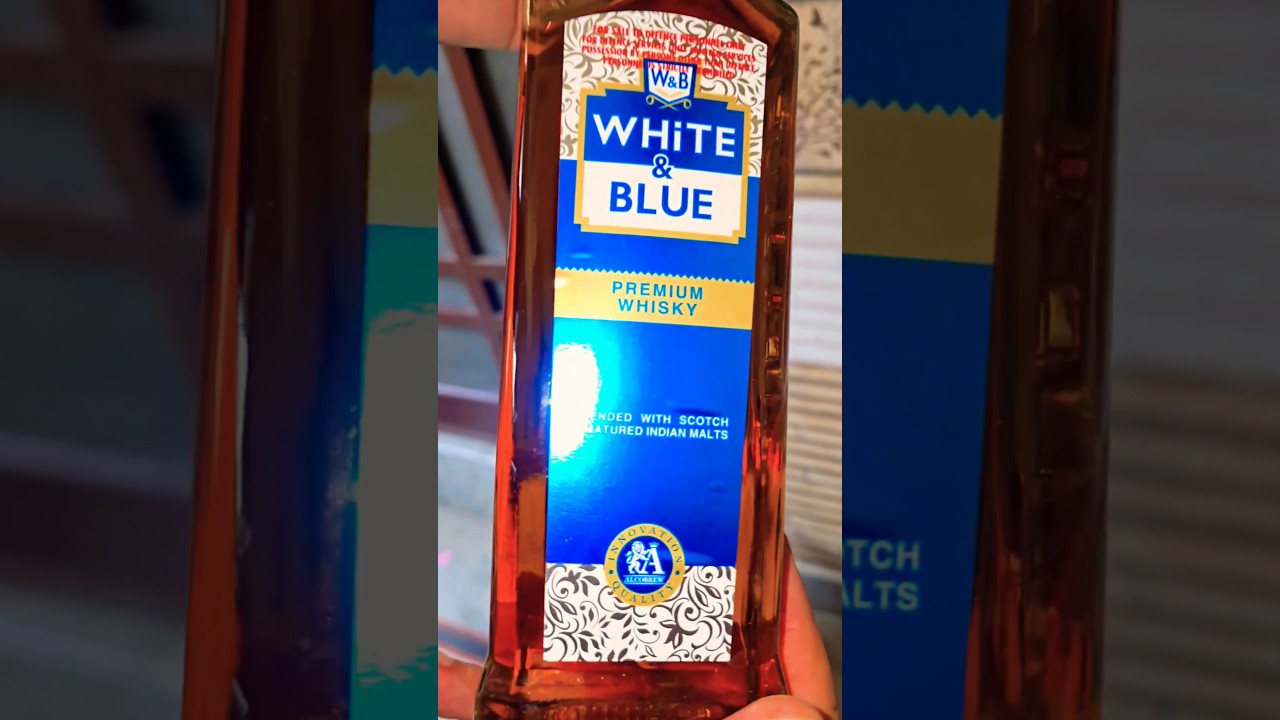 White & Blue Premium Whiskey, Gold Medal #whiskey #alcohol #whiskeyblues #newyear2025 #noalcohol