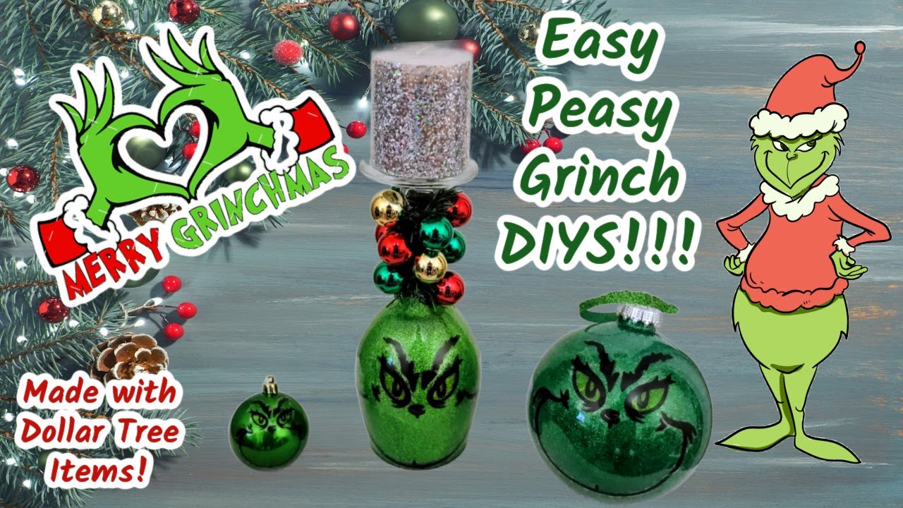 Get Your GRINCH on!! Easy Dollar Tree DIYs! Merry Grinchmas!