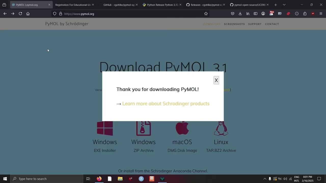 Install Open Source PyMol 3.10 in Windows -  2025