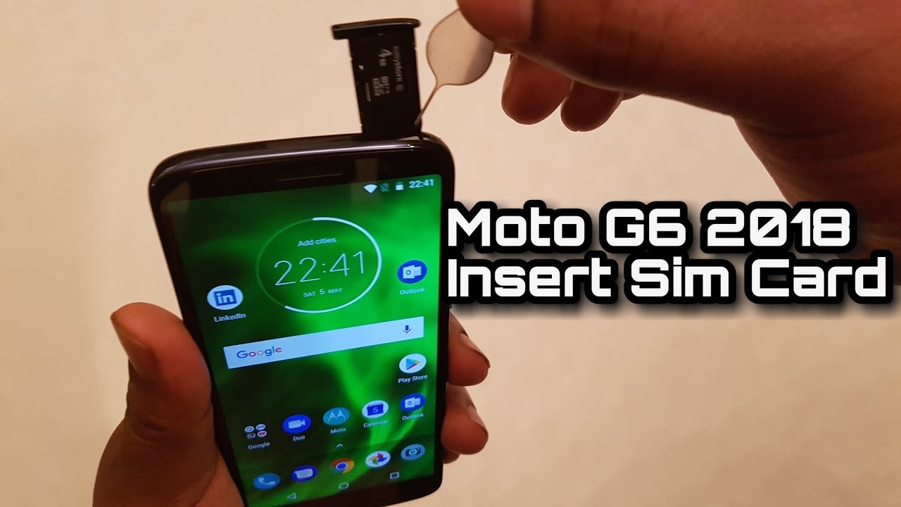 Moto G6/G6 Plus: вставьте SIM-карту и карту Micro SD