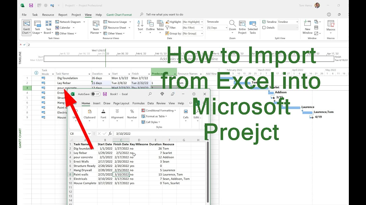 How to Import into Microsoft Project from Excel