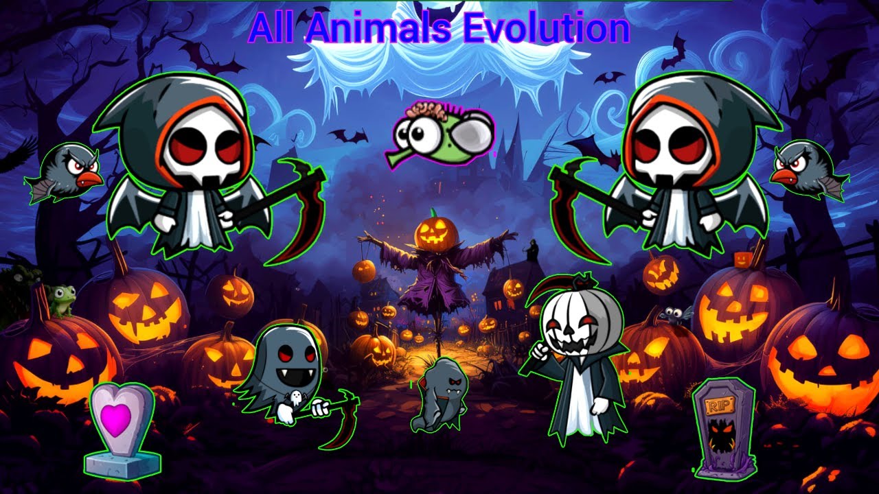 New Halloween Update And Epic Fights With Bosses Players Enemies (EvoWorld.io) All Animals Evolution