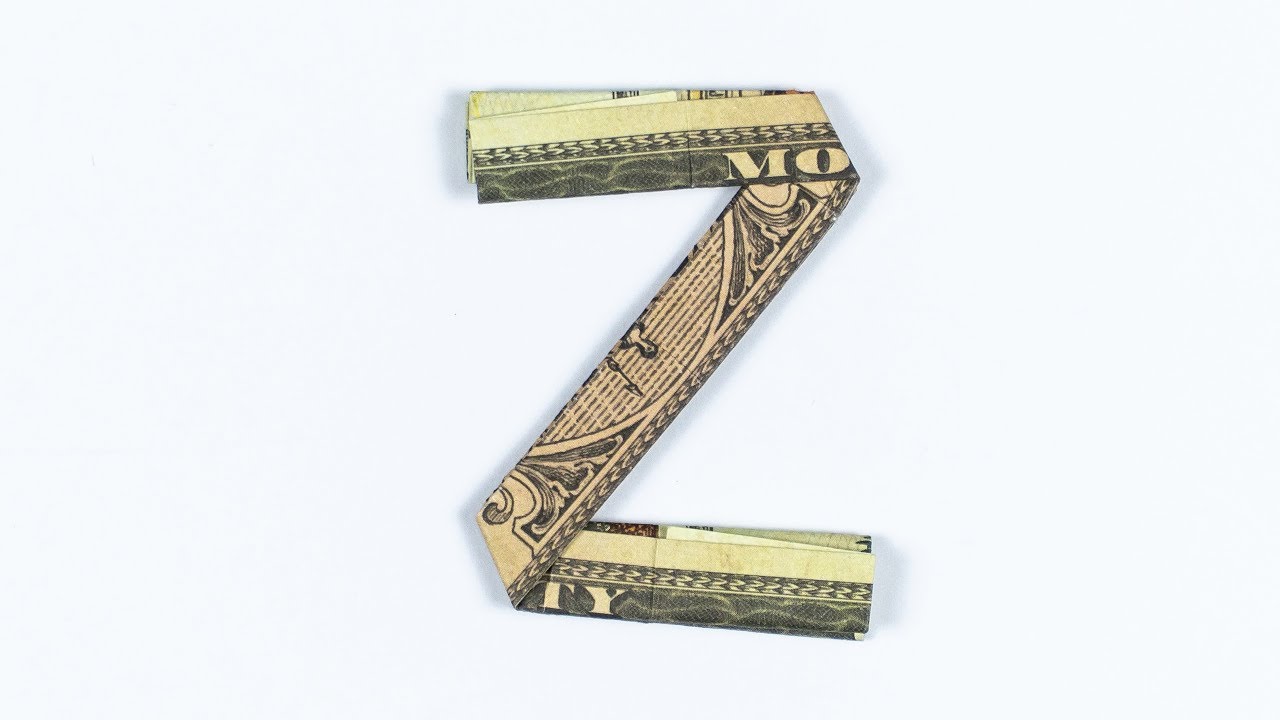 Money Origami Alphabet Letter Z 🤩 COMPLETE Dollar Alphabet