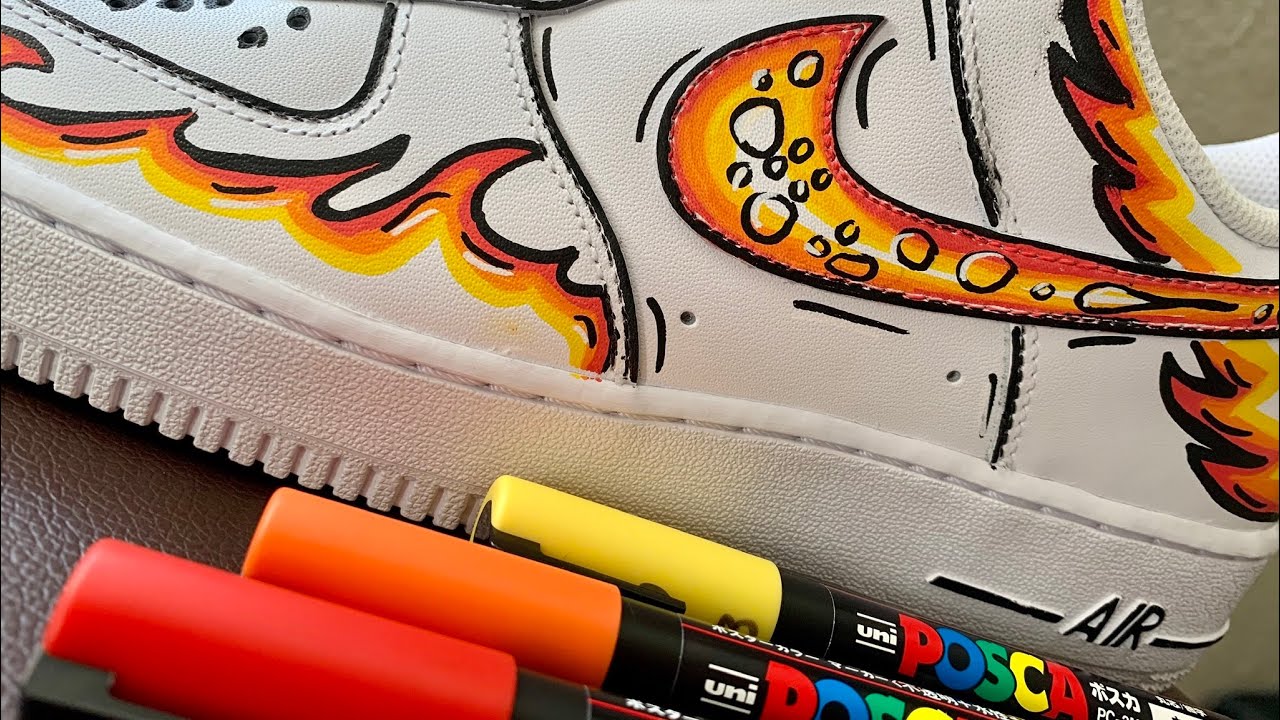Custom AIR FORCE 1!!! using POSCA PENS