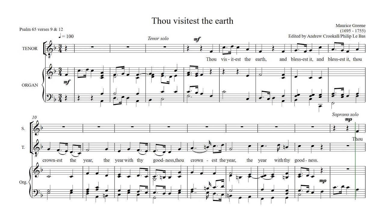 Thou Visitest the Earth (Maurice Greene) - Full