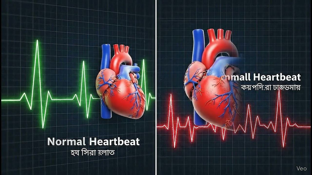 Normal vs abnormal heartbeats.
