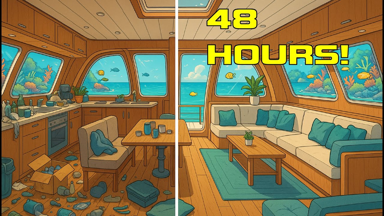We Made A Neglected 68' catamaran LIVABLE in 48 hours!
