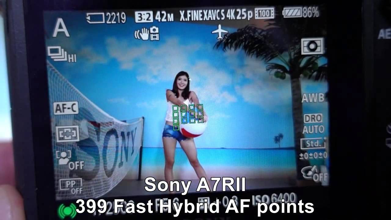 Sony A7R II : 399 Fast Hybrid AF points performance