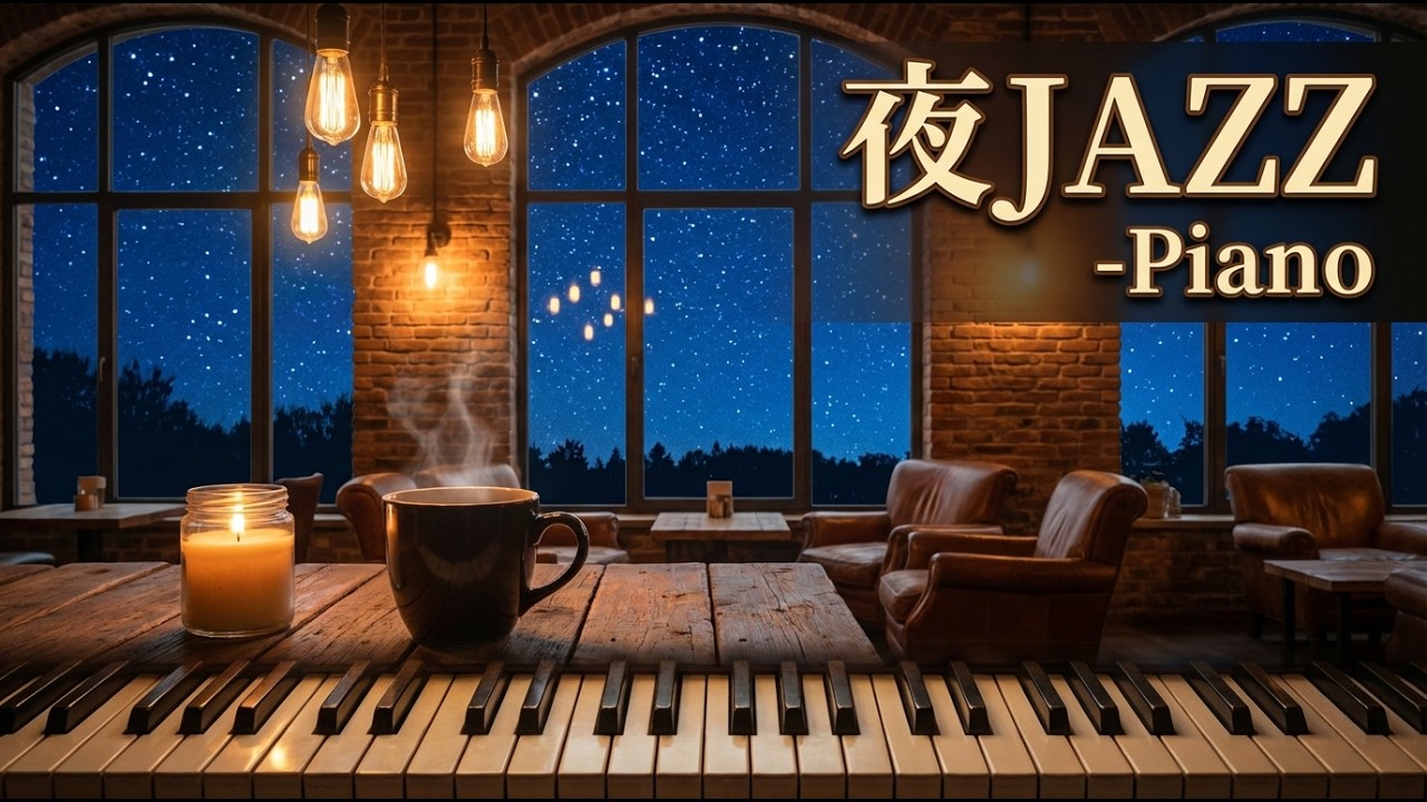 夜のBGM｜癒しのピアノジャズ【1時間】星空とカフェ　読書、作業用BGM