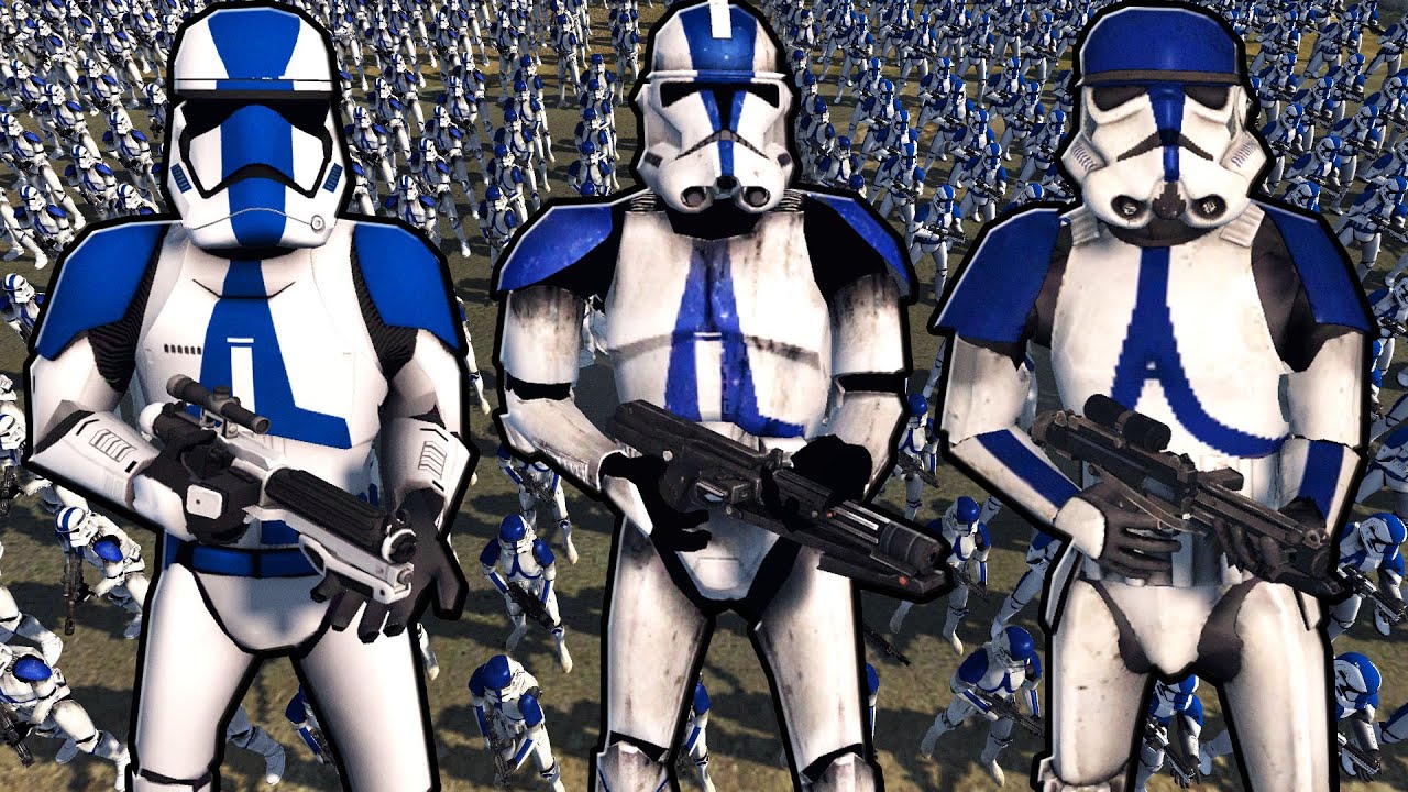 All 501ST LEGION Trooper Eras ARENA BATTLE! - Men of war: Star Wars Mod Battle Simulator