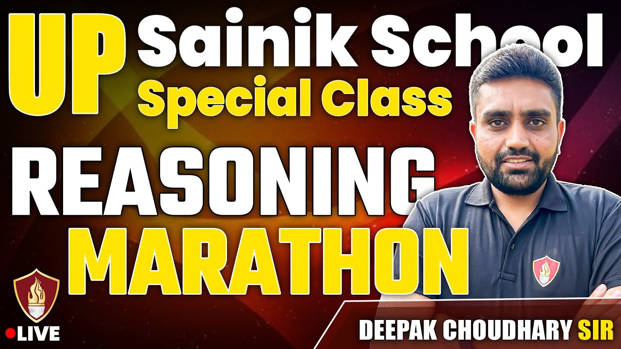 UP Sainik School Reasoning Marathon | UP Sainik School Class 6 | UP Sainik School Class 9 Syllabus