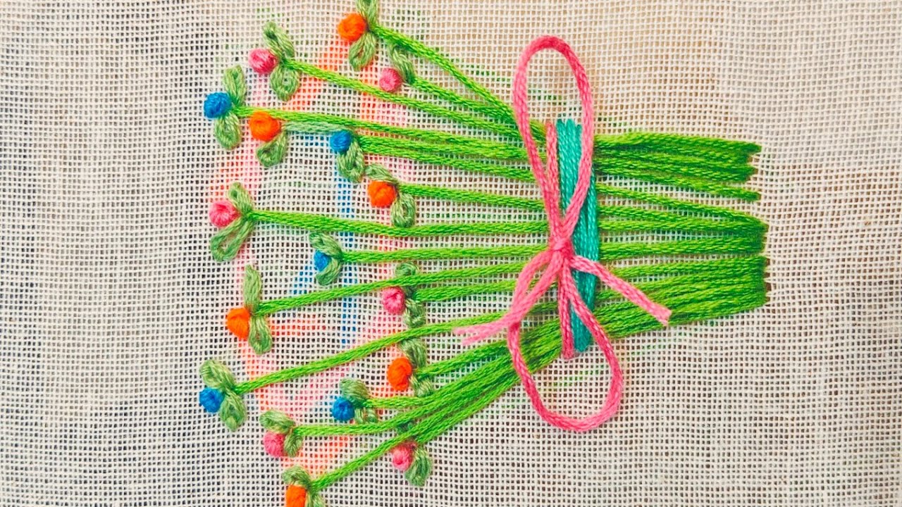 Amazing stitch embroidery flowers 💐💐 easy for beginners #stitch #embroidery#flower 