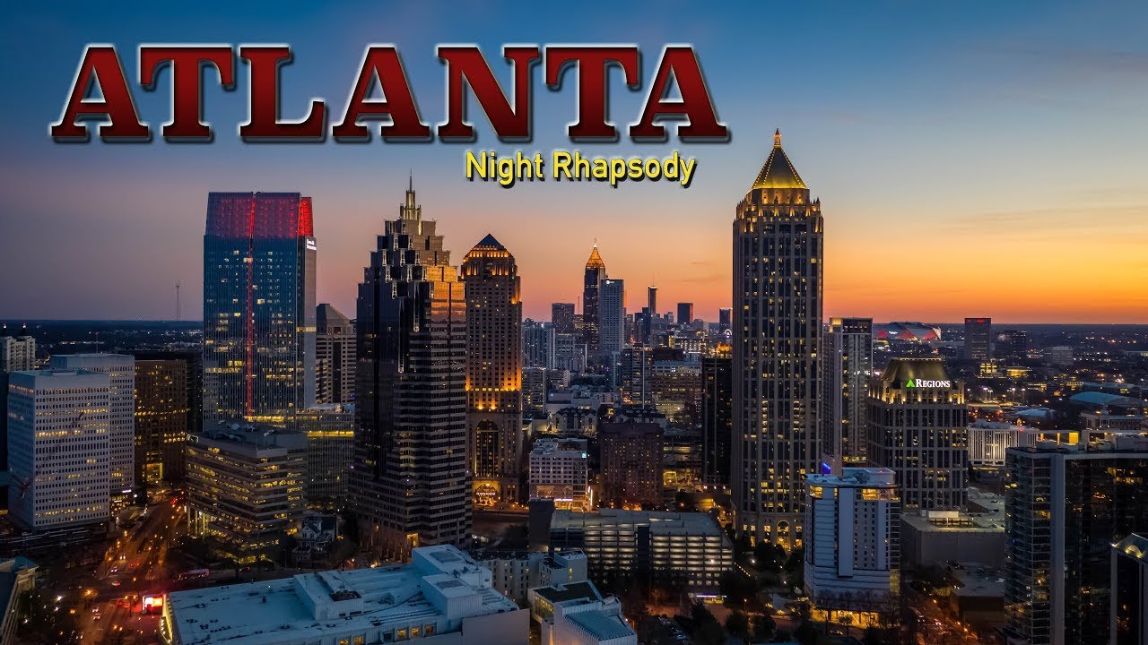 Atlanta at Night, Georgia, USA 🇺🇸 I 4K Drone Footage