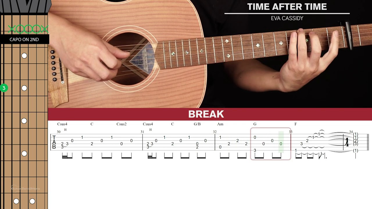 Time After Time Guitar Cover Eva Cassidy 🎸|Tabs + Chords|