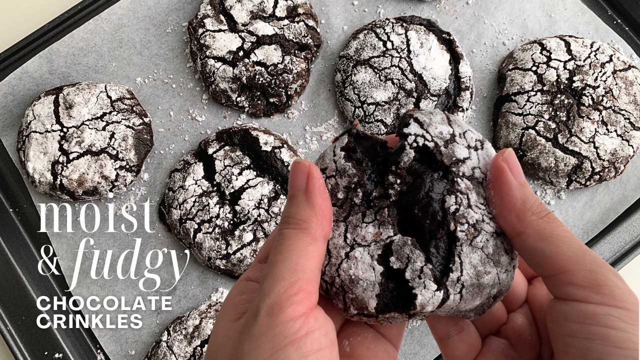 Chocolate Crinkles 🍫 Gooey Lava Center + Crispy Crackle Tops