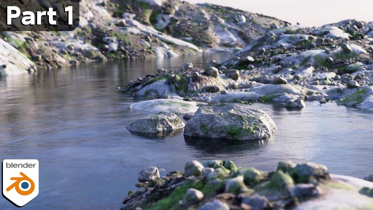 Rocky River Realistic Nature Animation - Part 1 (Blender Tutorial)