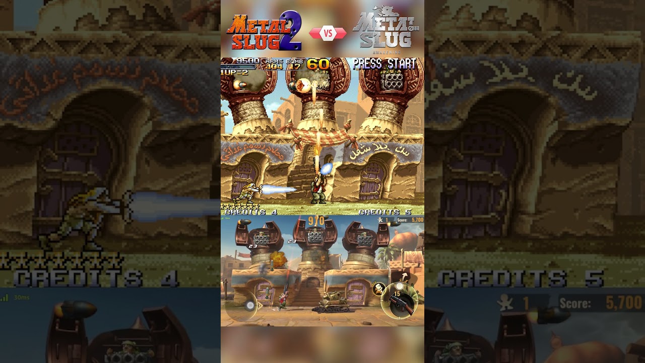 Metal Slug 2 vs Metal Slug Awakening Comparison