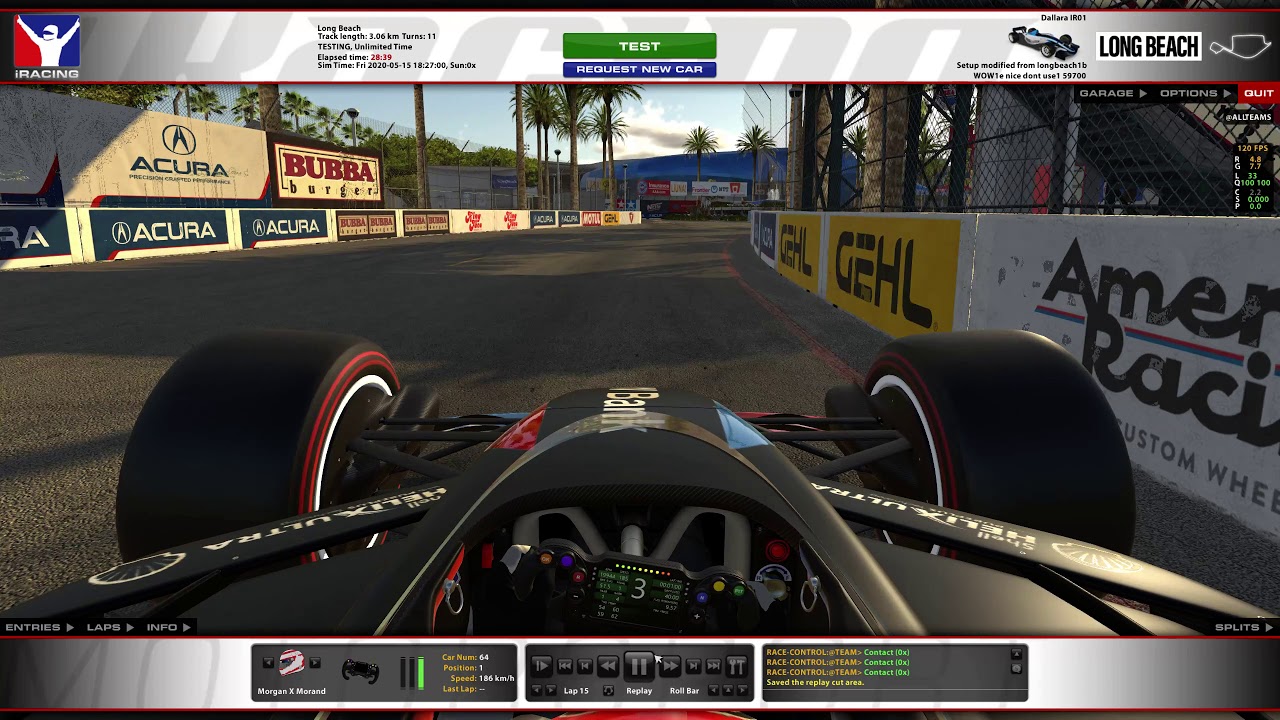 Dallara iR-01 : Long Beach under a minute ONBOARD [noCUT]