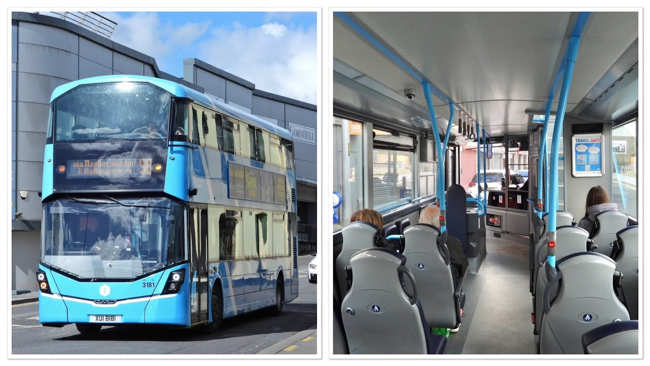 Ride on Translink Ulsterbus Wright Streetdeck #3181 on route 98