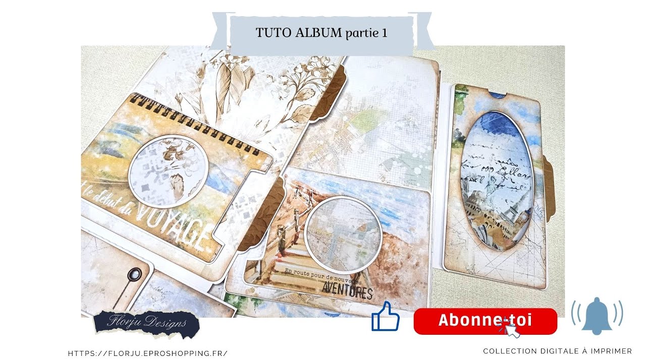 TUTO Album partie 1/6  Destination vacances #scrapbooking  #albumscrap  #scrapbook #tutoscrapbooking
