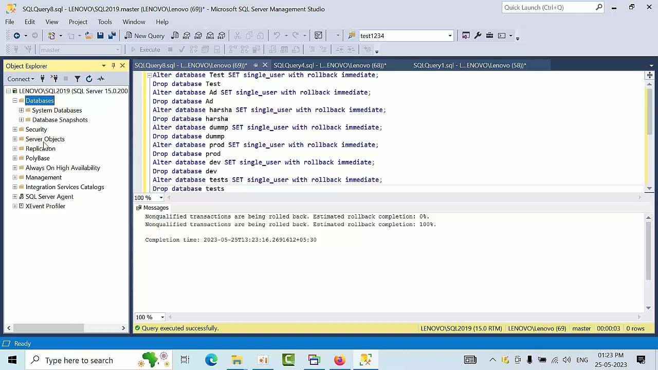 How To Drop All Databases In MS SQL SERVER