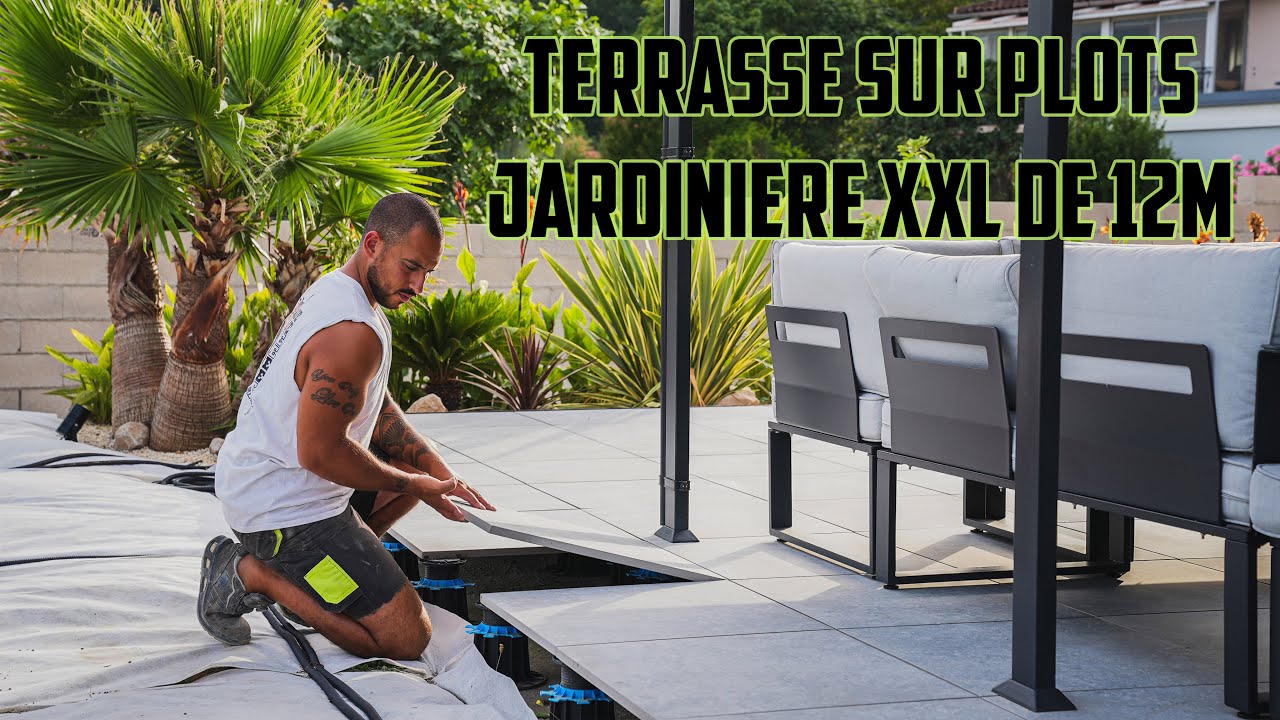 JARDIN ÉPISODE 2 : Terrasse sur plots, Jardinière XXL de 12m et banquette avec rangements