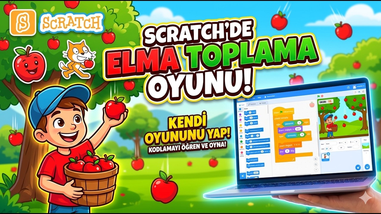 Scratch ile İlk Oyun Kodlama (Elma Toplama Oyunu)