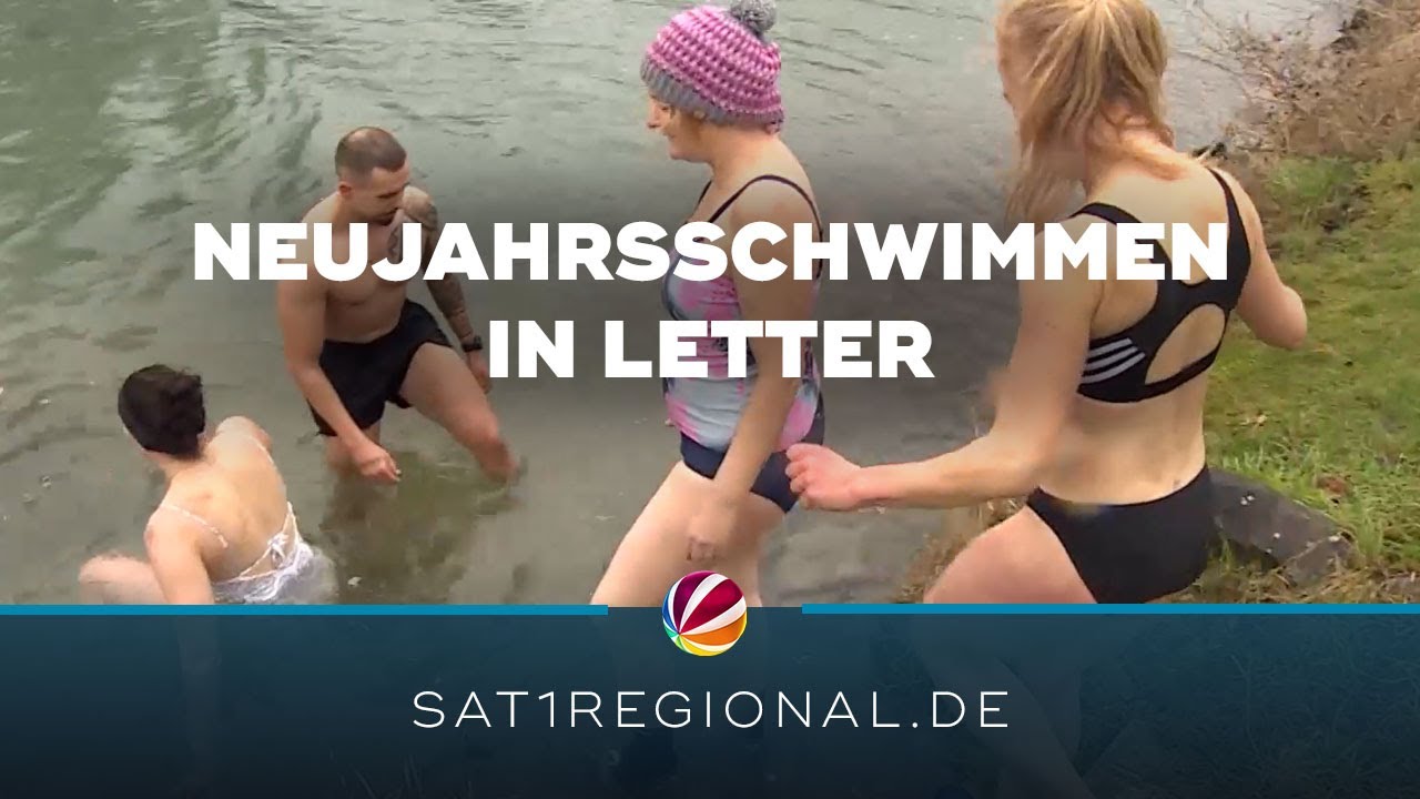Neujahrsschwimmen in Letter bei 2 Grad Wassertemperatur