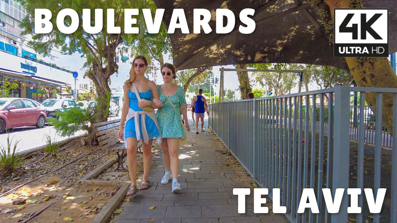 Tel Aviv Boulevards: Rothschild &rarr; Chen &rarr; Ben Gurion, Israel | 4K 60 FPS UHD Relaxing Virtual Walk