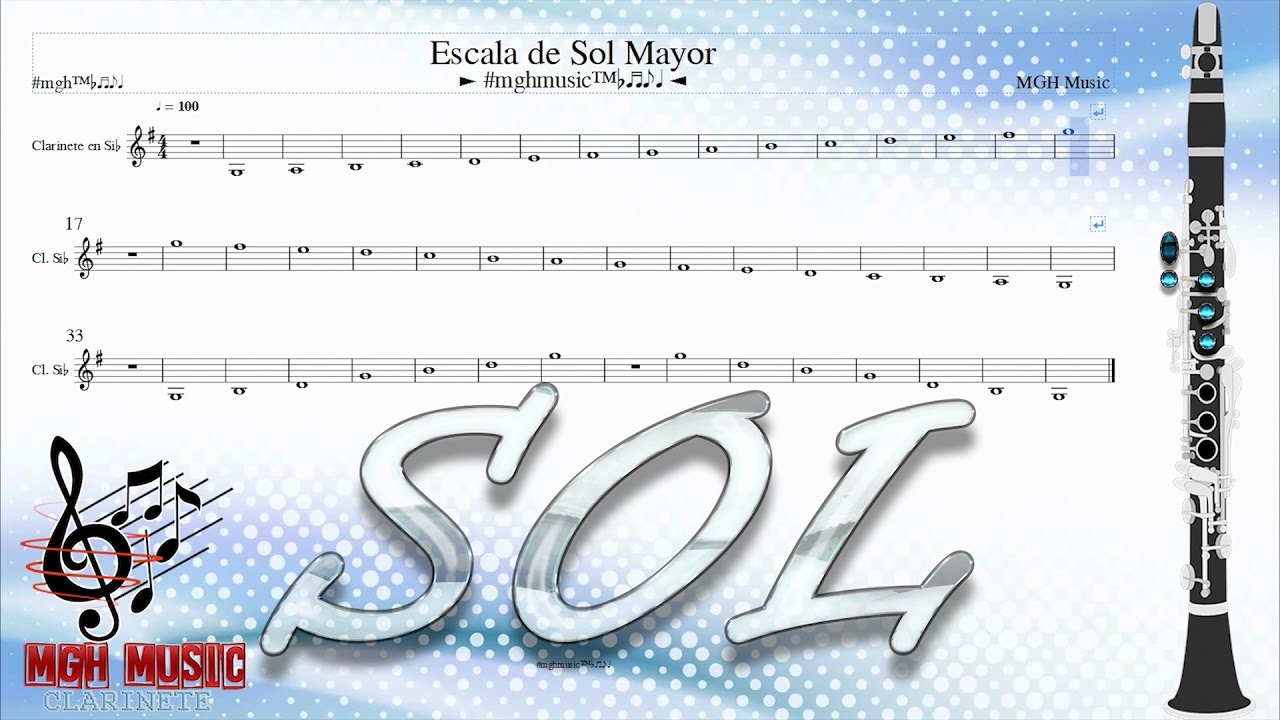 ►Escala de Sol mayor | Como tocar | posiciones en clarinete Bb | MGH Music™♭♬♪