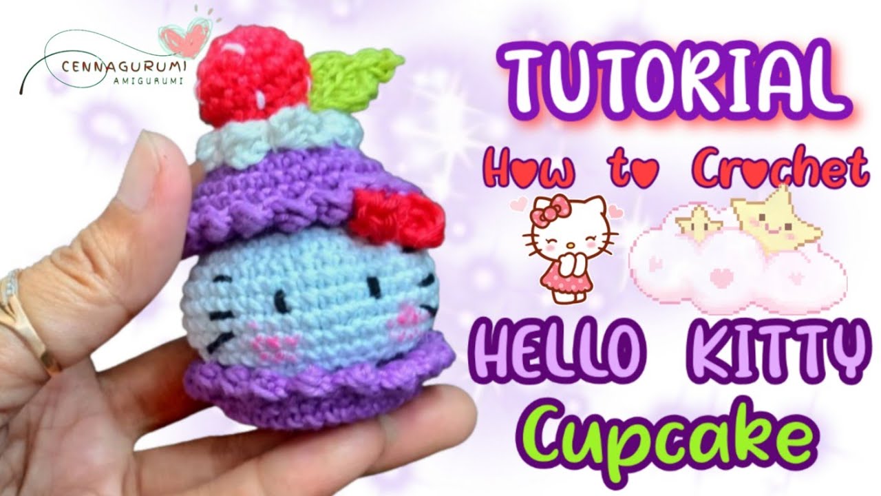 💟 Crochet Cupcake Keychain 🌺 How to Crochet Cupcake Hello Kitty Amigurumi 🍄 Hello Kitty Amigurumi