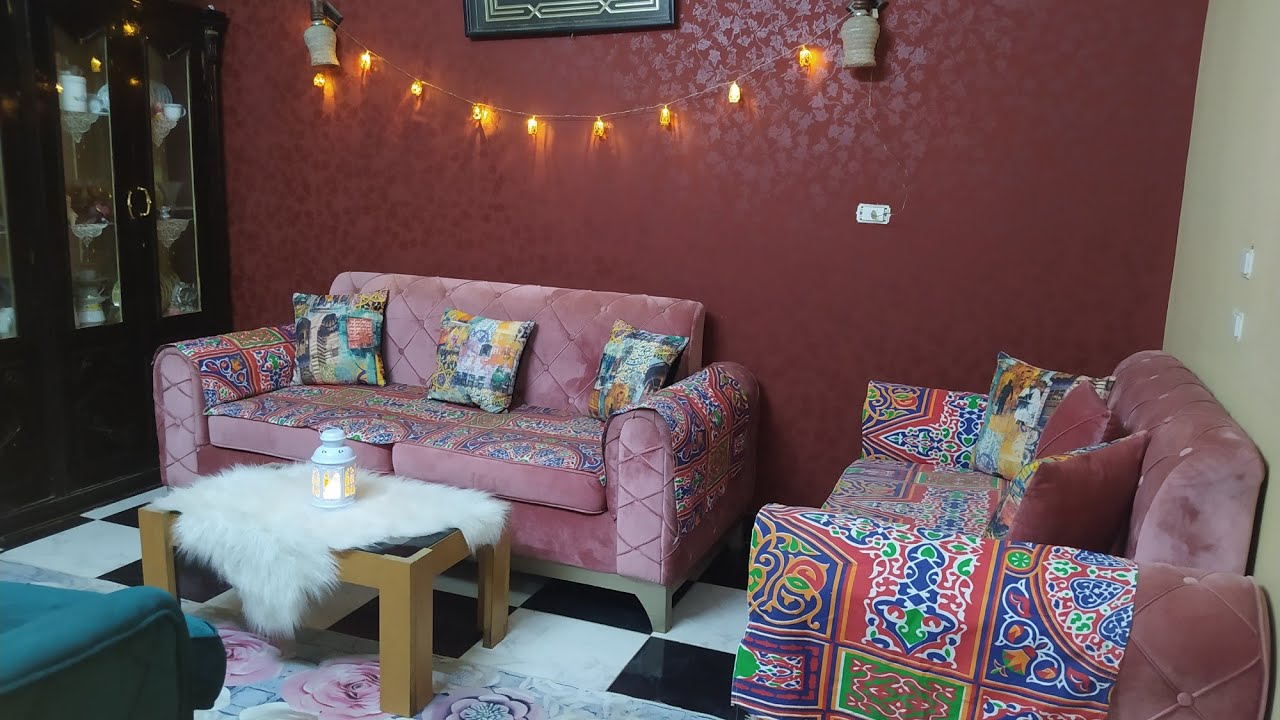 اخيراا فرش زينه رمضان في بيتي🌙بلمسات بسيطه شوفو الفرق قبل وبعد 🤩مليته بالأجواء الرمضانيه المبهجه🥳