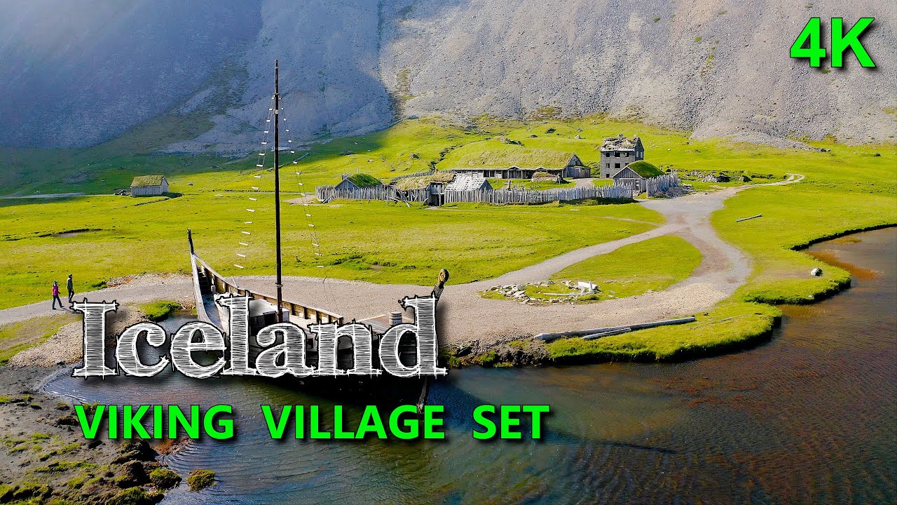 VIKING Village and  STOKKSNES Beach ⛺ (DRONE VIEW ). Set of great films and series like THE WITCHER.
