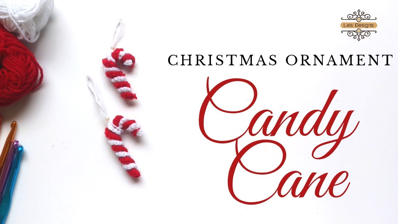 DIY Christmas tree Ornament | Candy cane Applique | How to Crochet a Candy Cane Ornament Tutorial
