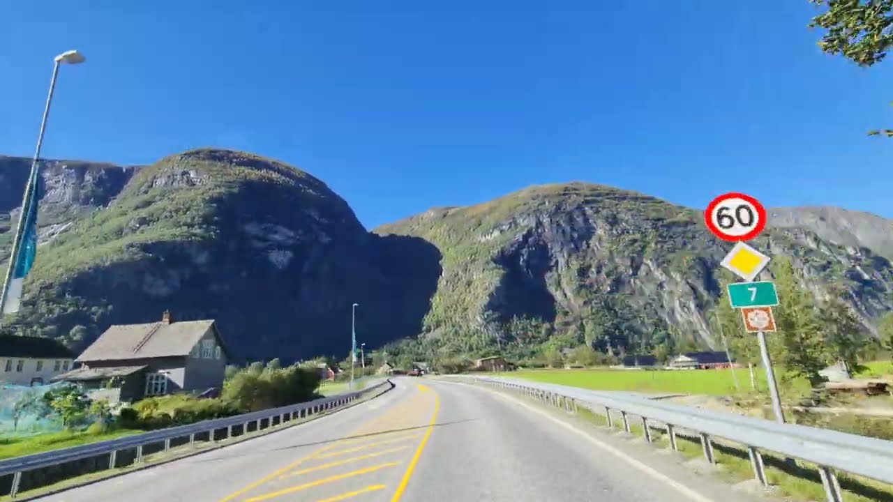 Norway by Bus. Eidfjord Vøringfossen to Sima Ferry. [4K]