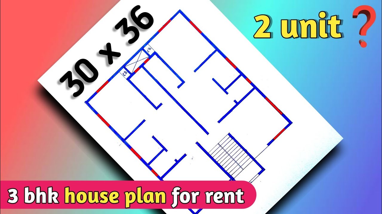 small house plan for rent purpose|30x36sqft 3bhk house plan design|1st floor rent purpose house plan