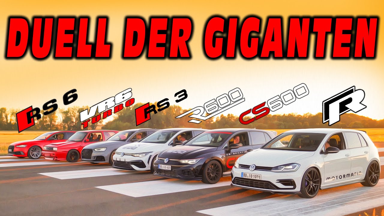 Showdown auf dem Rollfeld ! 700+ PS CLUB ! Golf 2 Rallye - Audi RS6 - Golf 8 R600 - Audi RS3