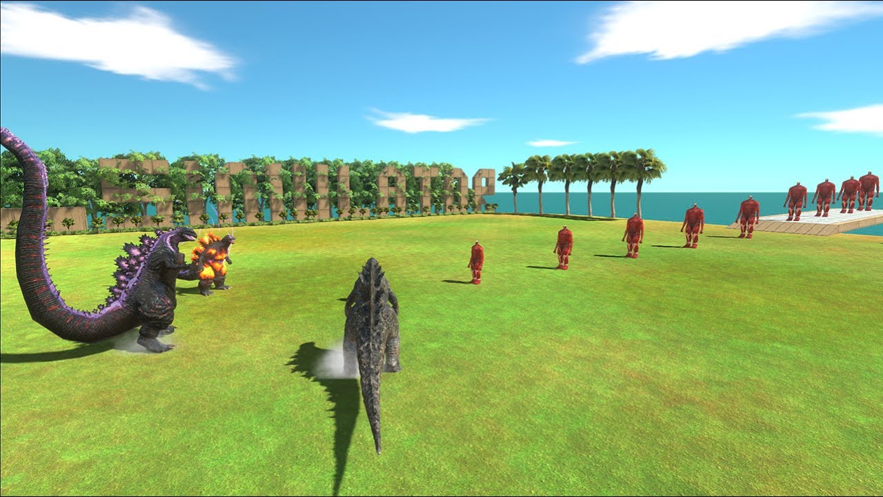 Can 5 Godzillas Break Through 10 Colossal Titans  Animal Revolt Battle Simulator