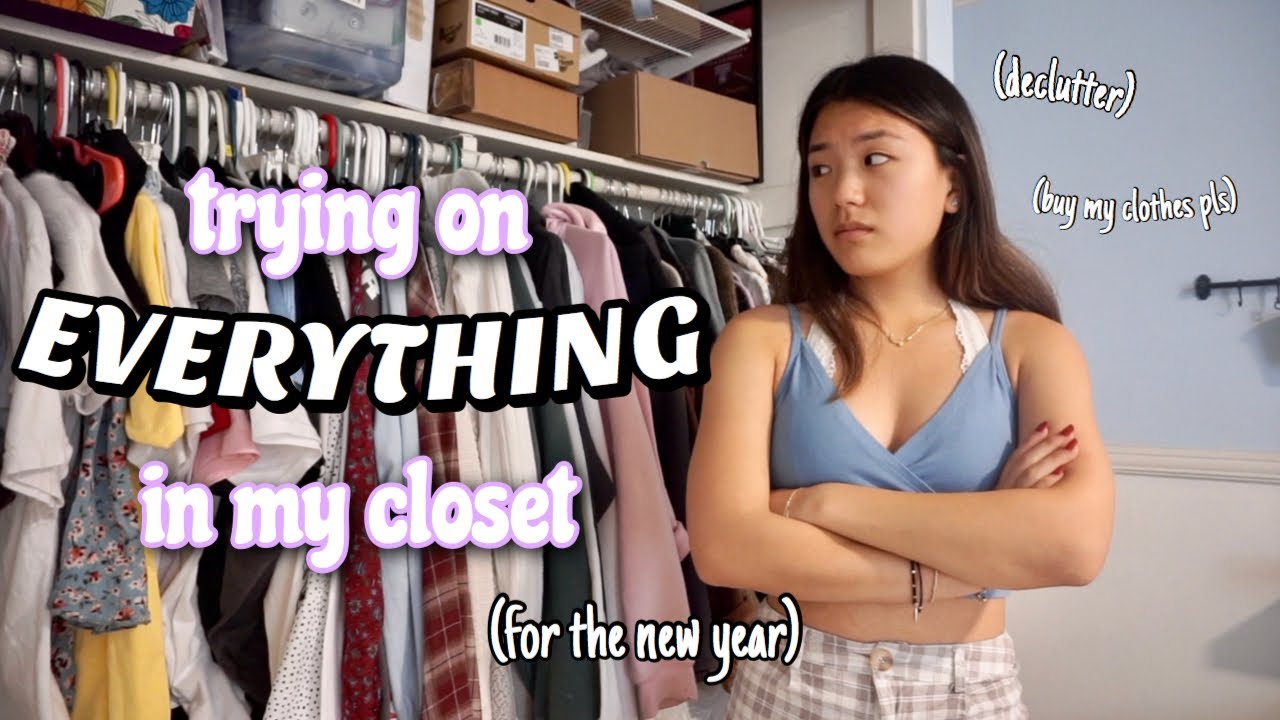 trying everything on in my closet for the new year (declutter) | Vanessa Nagoya