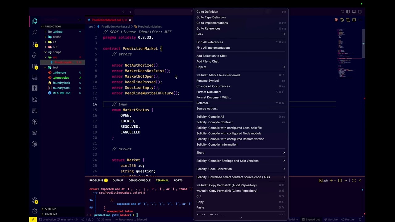 Part 2 - Build Prediction Market Smart Contract