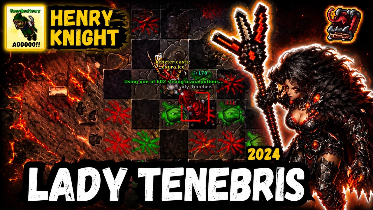 TIBIA BOSSES #93 - COMO FAZER O BOSS LADY TENEBRIS (FORGOTTEN KNOWLEDGE QUEST) COM KNIGHT LEVEL 205