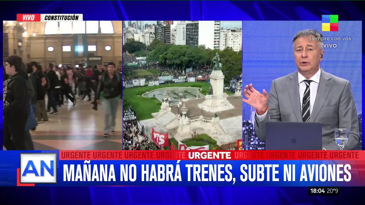 🔴 PARO GENERAL: MAÑANA SÓLO FUNCIONARÁN LOS COLECTIVOS