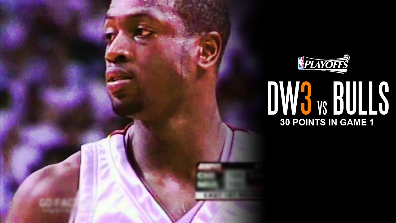 04.22.2006 - Dwyane Wade vs Bulls 30pts R1G1 (11ast/2blk + 14 4th QTR PTS) / 2006 Playoffs