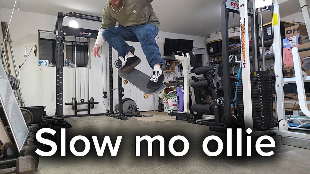 Super slow mo Ollie #skateboarding 