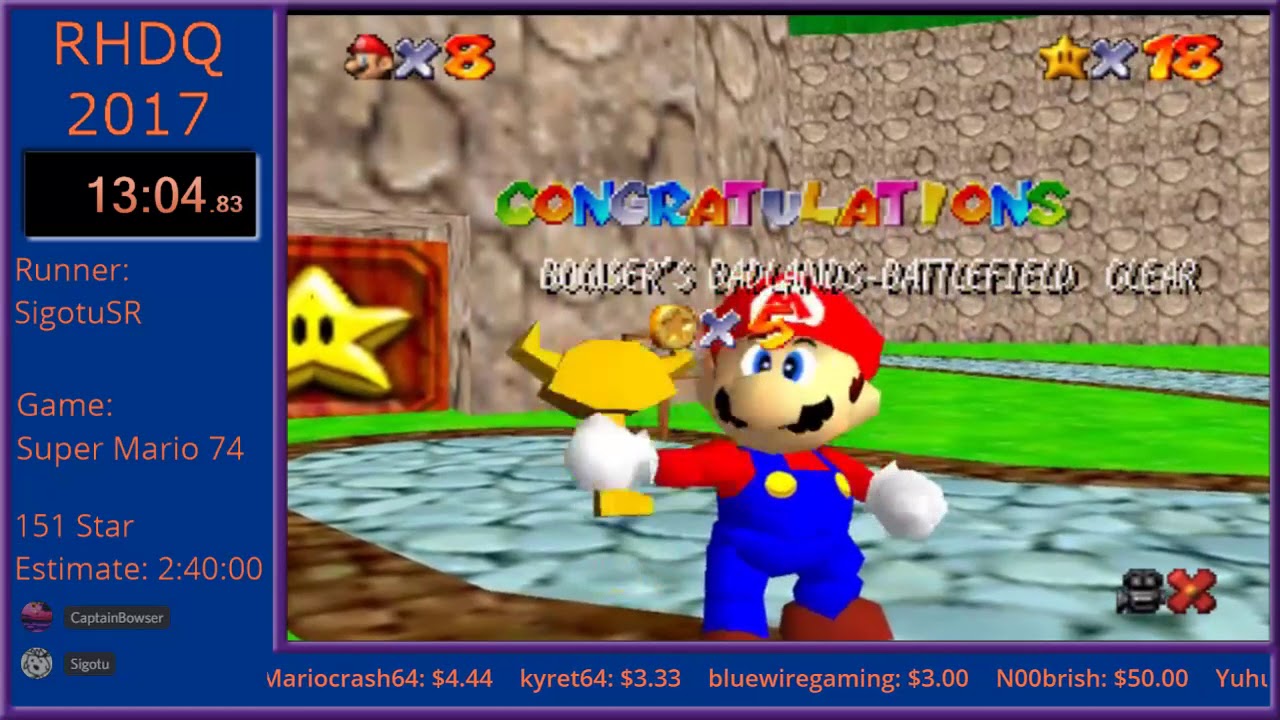 Super Mario 74 - 151 Star In 2:11:55 By SigotuSR [WR]