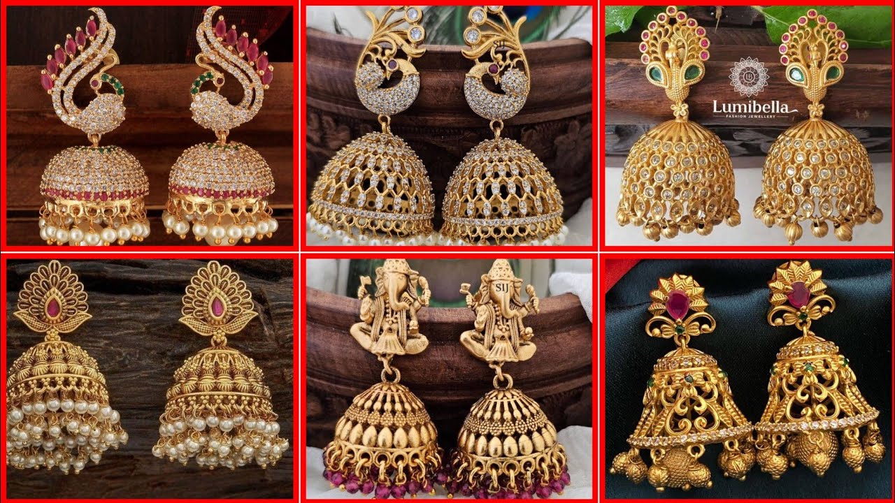 Sparkling Gold Temple Jhumkas: Authentic South Indian Craftsmanship 💫💫💫